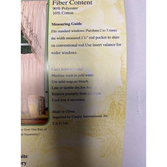 Curtains Blush Pink Embroidered Floral Swags Cottagecore Farmhouse Midcentury - Picture 3 of 12